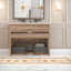 Meuble-lavabo moderne en chêne avec lavabo en céramique, solutions de rangement pour toute salle de bain