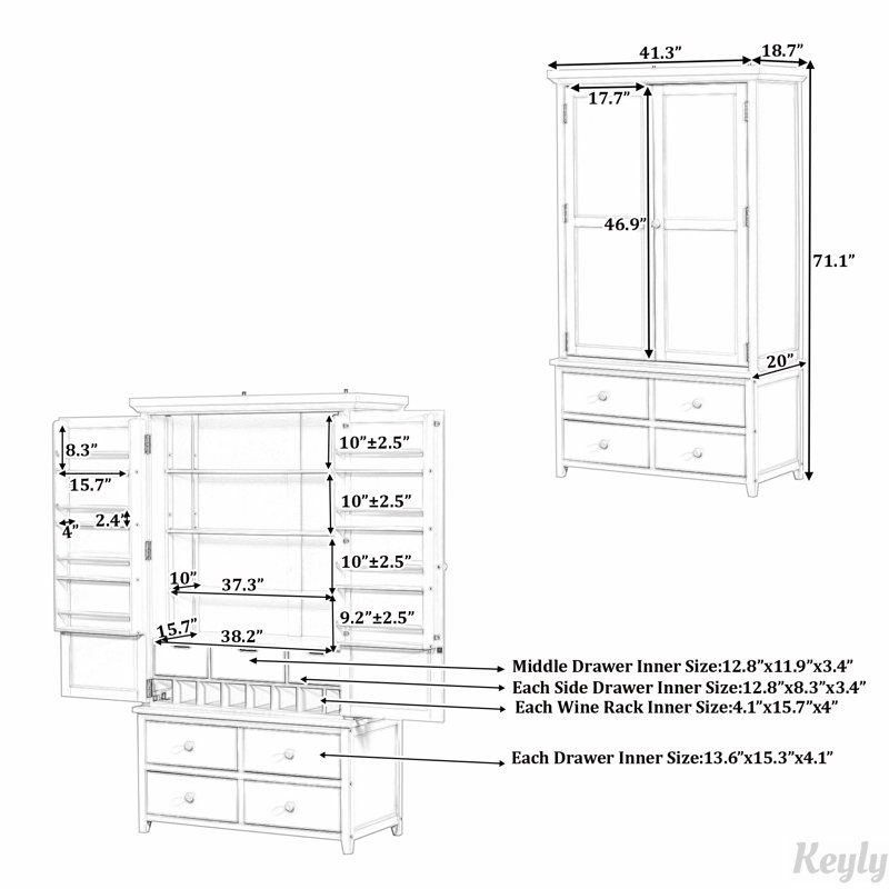 Grand garde-manger autoportant, armoire de rangement, Blanc