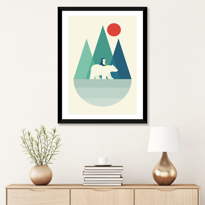 «Bear You» par Andy Westface - impression d'art graphique, H 32 po x l 24 po x P 1 po, Papier encadré noir, Blanc
