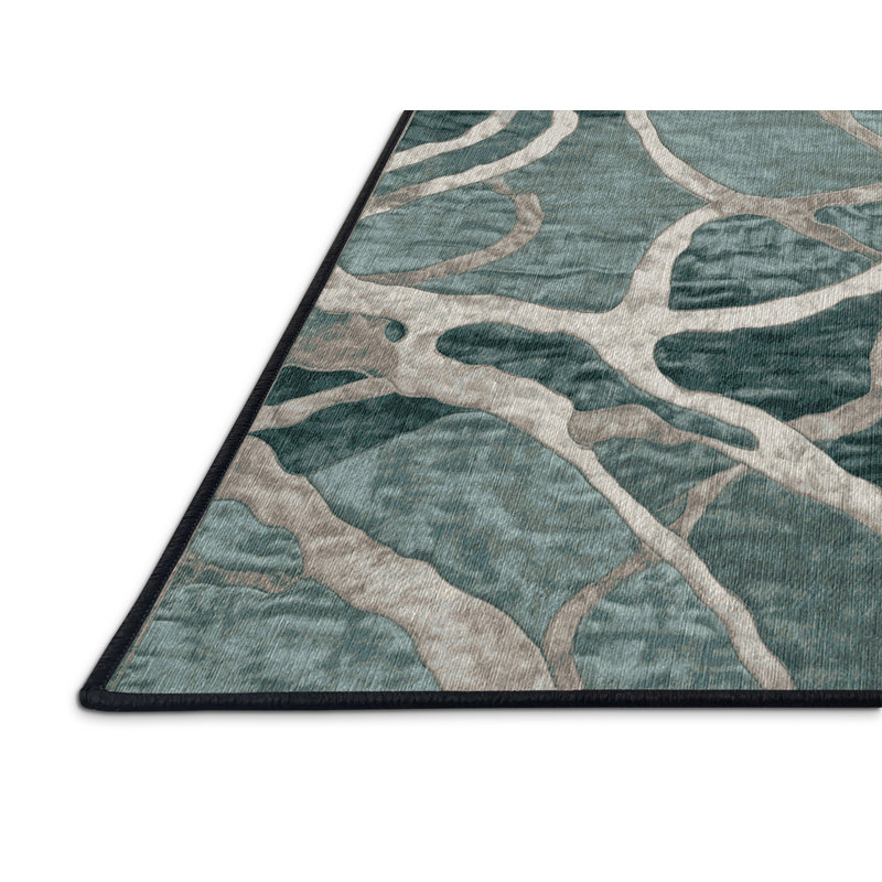 Machine Washable Gray Area Rug, Square 7'
