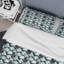 Carrés de graffiti turquoise et gris - Ensemble de housse de couette moderne - Microfibre de polyester-355895222