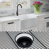 Luxury 33" L x 20" W Dual Mount Kitchen Sink with Basket Strainer