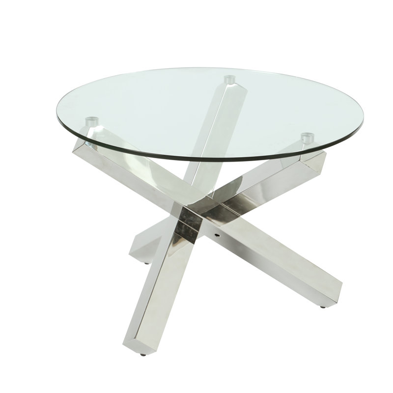 Yuliy Contemporary 26" Round Lamp Table