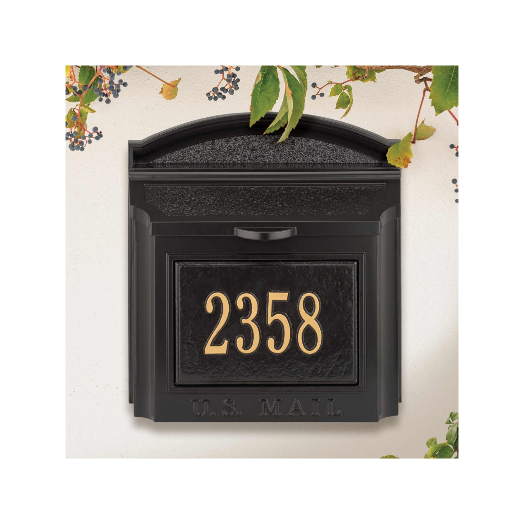 Locking Wall Mounted Mailbox, Black, Yes