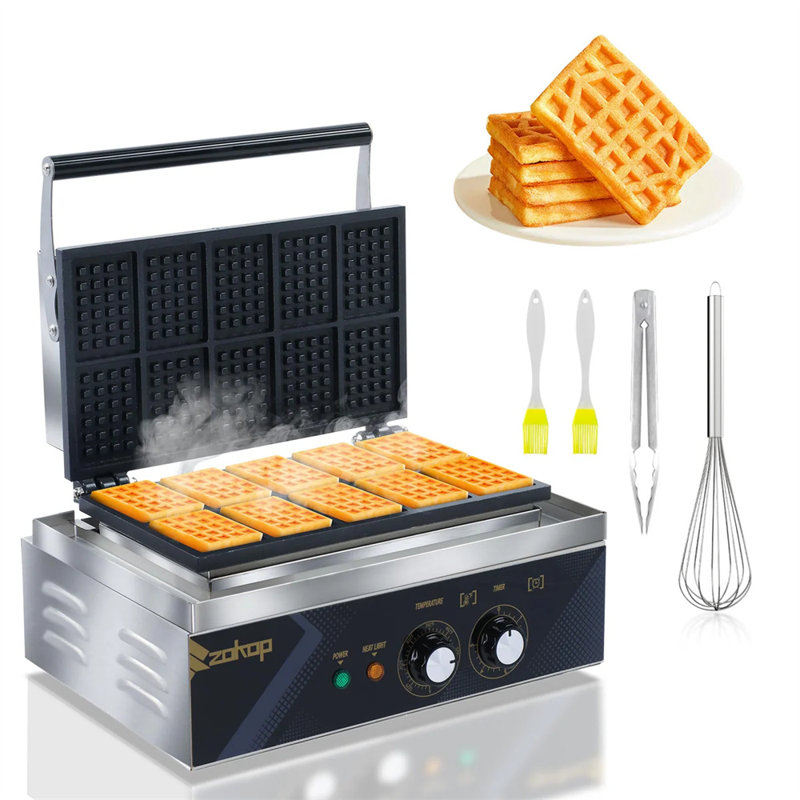 Gaufrier belge antiadhésif 10 grilles 1550W 110V