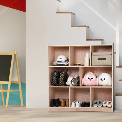 8-Section Mobile Entryway Storage Cabinet – Lockable Cubbies, 2 Storage Boxes, Easy-Clean Surface – Organizer for Home, School, Daycare – Rolling Locker with Casters