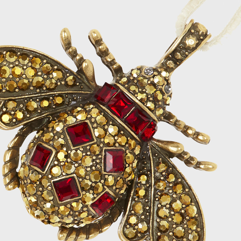 Jeweled insect hanging ornament boxed gift set, ruby and emerald