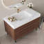 Meuble-lavabo moderne de 35,4 po avec lavabo sous comptoir, plateau en pierre frittée, bois massif multicouche imperméable, rangement à 4 tiroirs, autoportant / mural