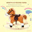 Cheval à bascule en peluche pour enfants, doux et interactif pour le développement musculaire et l'imagination.