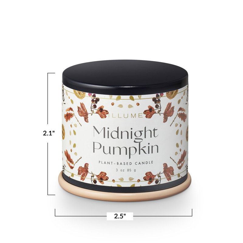 Midnight Pumpkin Scented Black Tin Candle, 3 oz