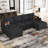 Anjana Penelopa Chenille U Shaped Sectional Modular Sofa With Storage Seats And 2 Movable Storage Ottomans For Apartment Living Room-1227284054