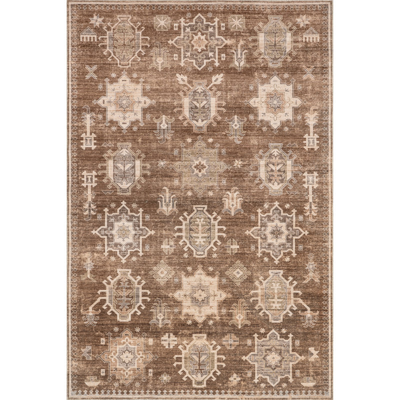 Avalon SpinClean Multi Medallion Machine Washable Area Rug, Rectangle 4' x 6'
