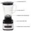 Mélangeur de comptoir 51 oz avec 6 vitesses et 2 options d'impulsion Total Chef pour Smoothies, Shakes, Glace et trempettes