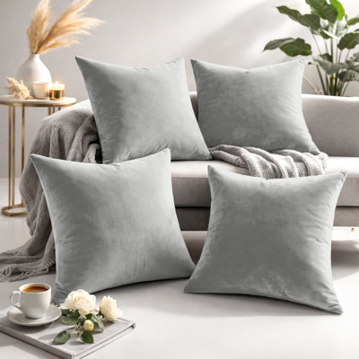 Square Scatter Velvet Cushion Cover ( Set of 4 )