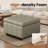 23.5" W Square Faux Leather Ottoman With Storage Puff with Casters-1613154856