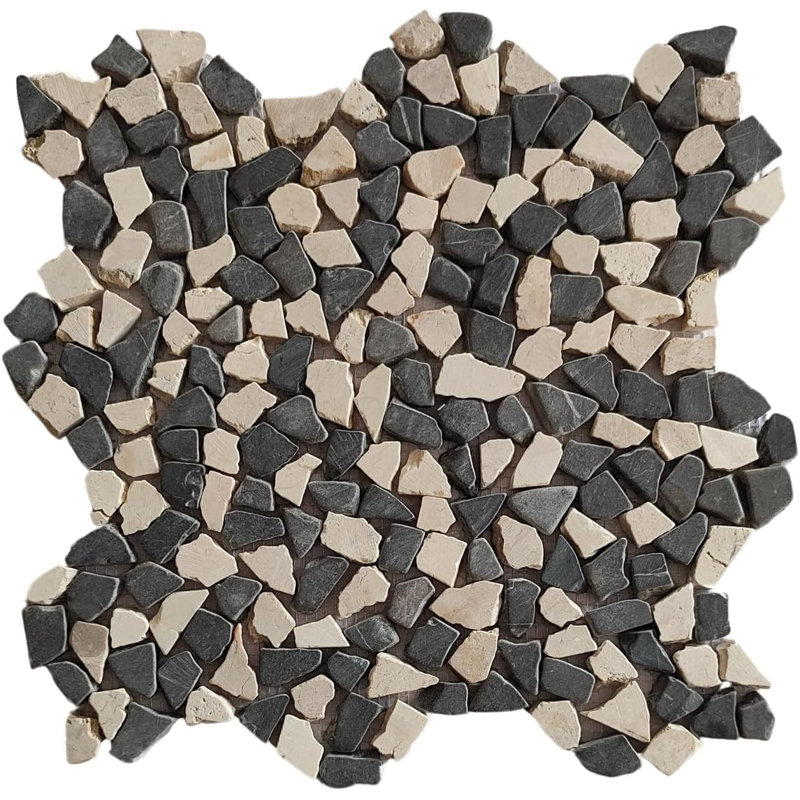 Carrelage mosaïque en marbre CNK, Blanc / Gris