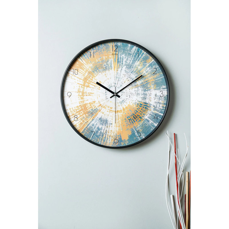 Elegant Decorative Wall Clock, 16.5 Inches Diameter | 100% Glass with 0.1 Inch Thickness | Modern Design for Living Room, Kitchen & Office | Stylish Home Decor Accent, Functional & Eye-Catching