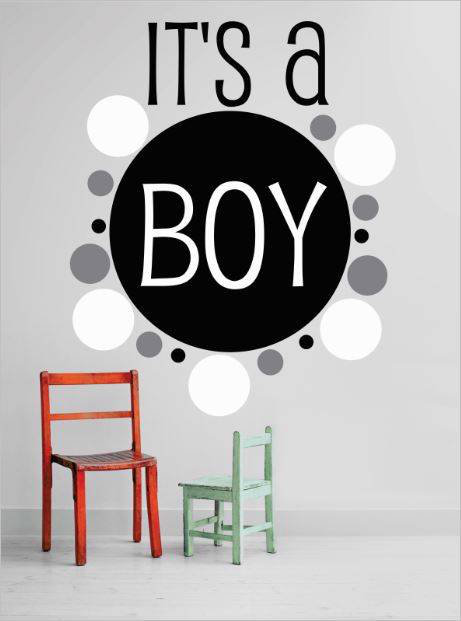 Wall Decal, 22" H x 30" W x 0.16" D, Black/White