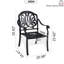 4 chaises d'extérieur, noir, revêtement de protection, assise et structure moelleuses, rembourrage résilient