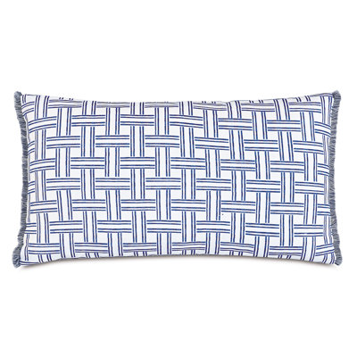 Housse de coussin rectangulaire en insert en mélange de coton Vizcaya et saphir Carnac