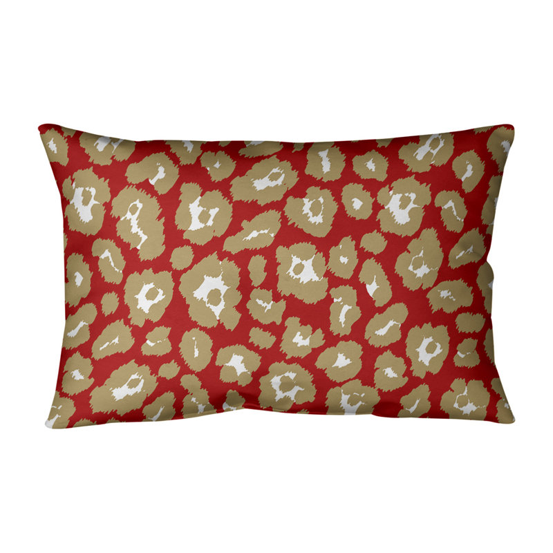 Animal Print Reversible Pillow Cover, Red, Faux Linen, Pillow Cover Only - No Insert