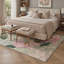 Tapis d'intérieur vert / beige / rose à motif floral lavable à la machine avec envers antidérapant Magnolia-128992641