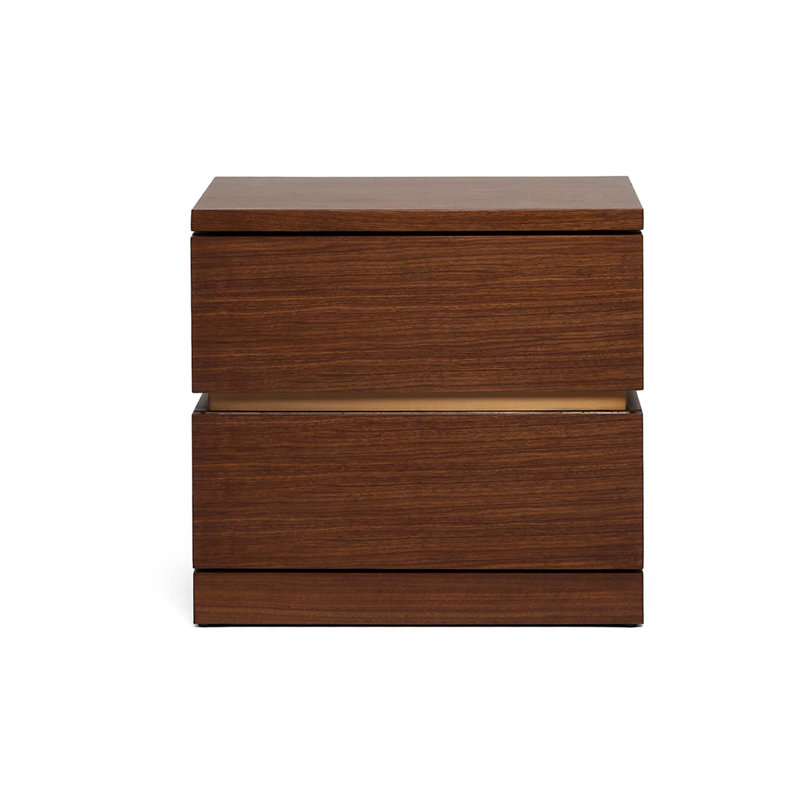 Bolton 26'' W Solid Wood Nightstand, Classic Walnut/Classic Brass