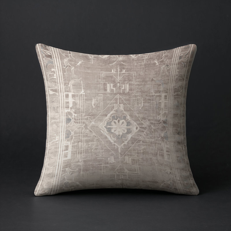 Coussin décoratif intérieur / extérieur gris Modern Modern, Carré 16 po, Gris oriental 2
