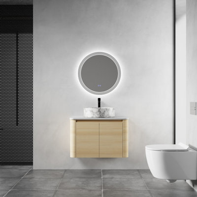 Meuble-lavabo mural avec lavabo d'art en céramique