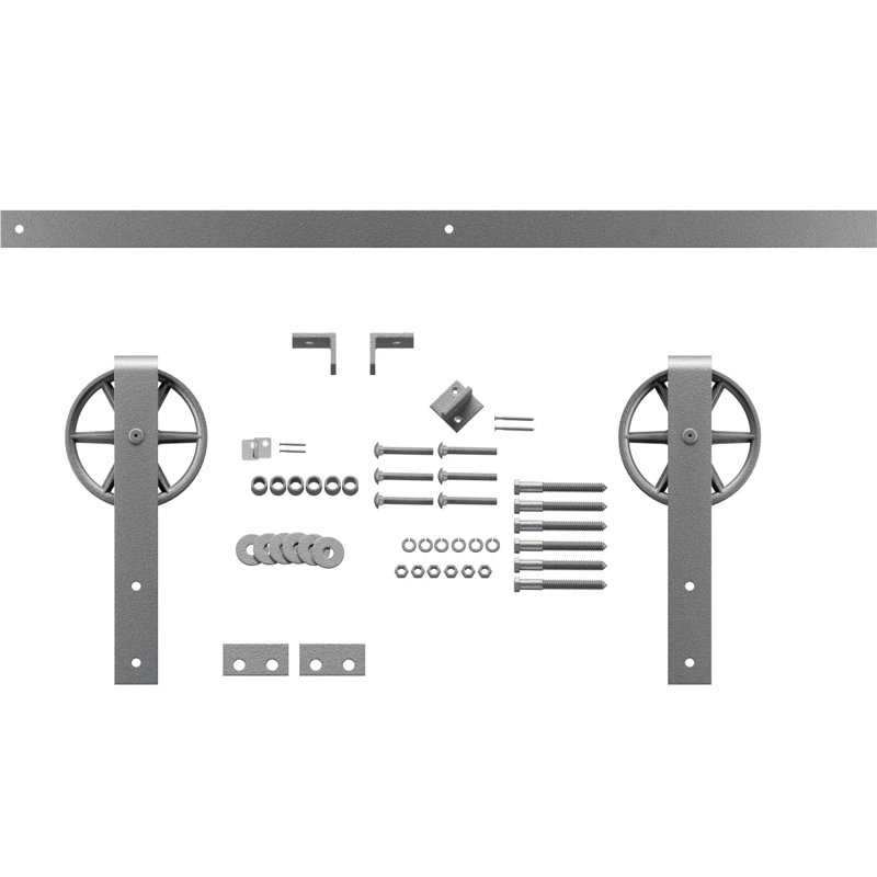 Ensemble de quincaillerie pour porte de grange standard Premium, PC chrome, 72 po
