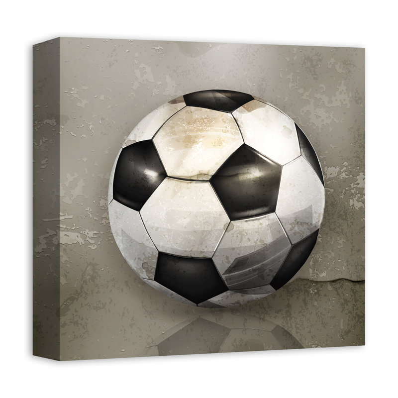 Soccer Ball Print On Canvas; EDE4A8BF0BD9440C987669A780AAEF8A Square, 12" H x 12" W x 1.25" D