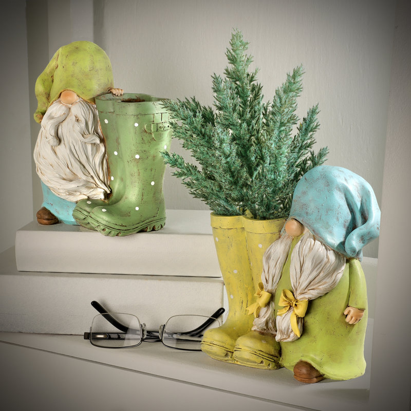 Ensemble de 2 pots de fleurs en résine Croglin