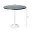  Table de salle à manger ronde de 36 po de hauteur avec plateau en panneau de fibres à densité moyenne et base en acier blanc-133312927