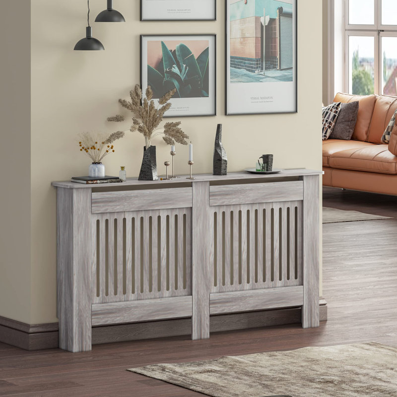 Raeford Radiator Cover, Grey, 82cm H X 152cm W X 20cm D