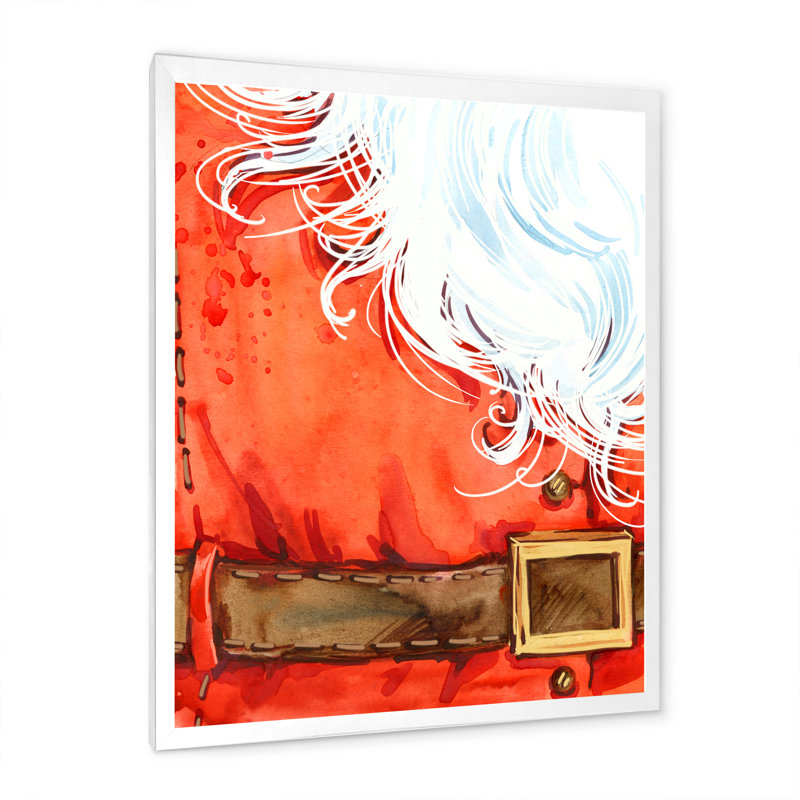 «Christmas Holiday Fancy Santa Claus II», reproduction d'art sur toile, H 36 po x l 24 po x P 1 po, Cadre photo blanc