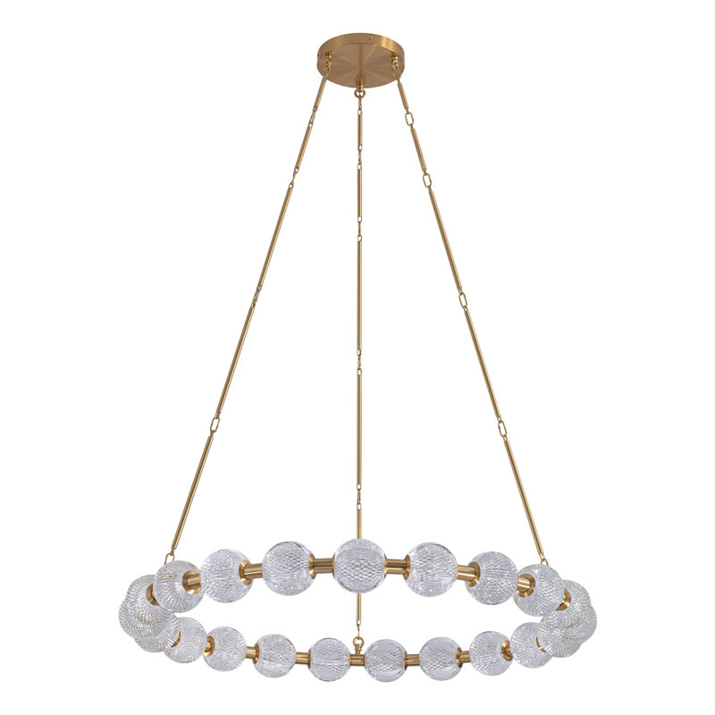 Marni Aluminum/Steel LED Chandelier, 21, Natural Brass