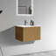 Meuble-lavabo rayé en chêne naturel 24 po avec lavabo en céramique blanc, meuble-lavabo mural flottant pour salle de bain moderne-977590335