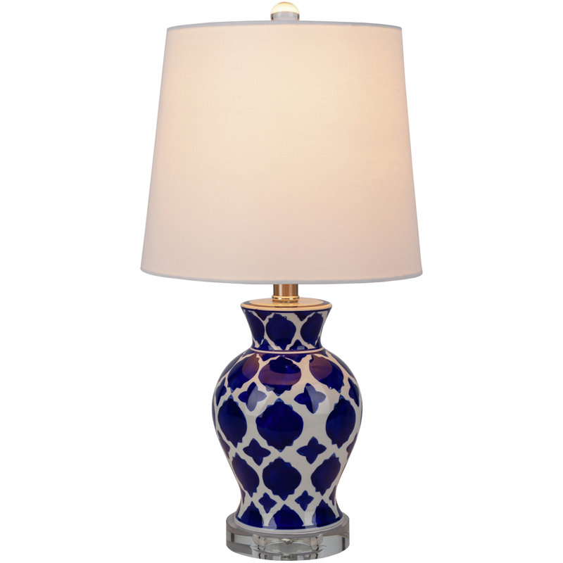 Lampe de table 1 lumière avec abat-jour tambour en lin Albacete
