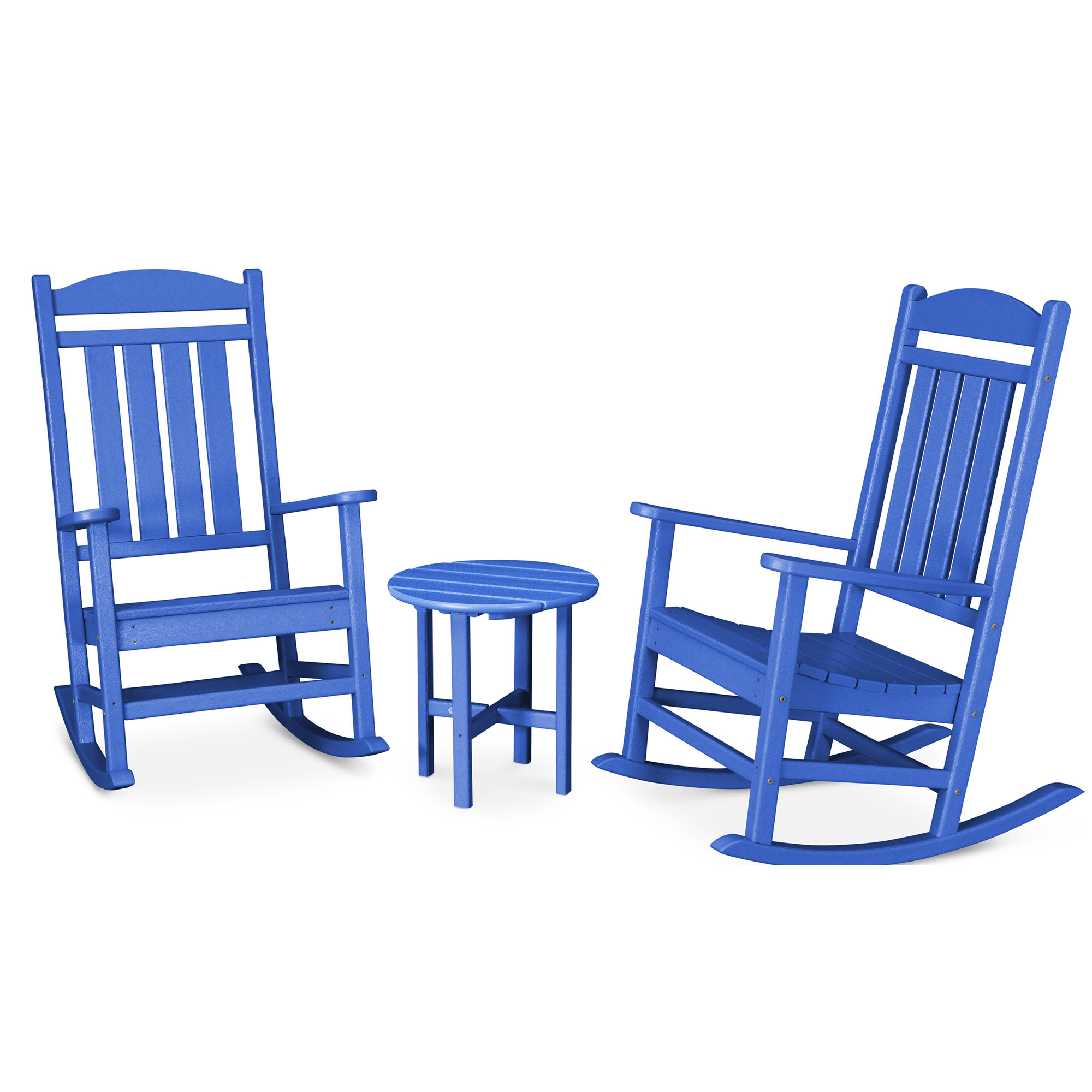 POLYWOOD Presidential 3-Piece Rocker Set, Pacific Blue