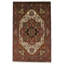 Tapis oriental orange / brun / noir en coton / laine 5 pi 10 po x 9 pi 1 po Oriental