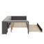 Lit plateforme double tapissier avec bureau, station de charge et lit gigogne-352655538