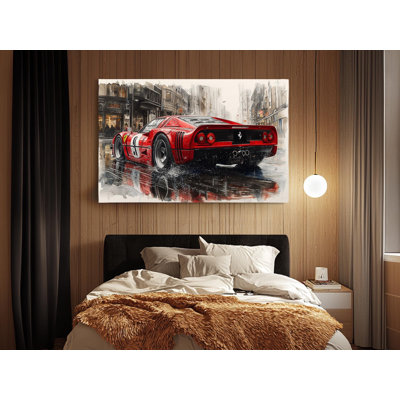 Red Ferrari 288 GTO Canvas Print - Dynamic Racing Car Wall Art Decor for Car Enthusiasts - Modern Home Decor