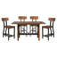 Ensemble de salle à manger 5 pièces avec table à hauteur de comptoir et 4 chaises à hauteur de comptoir au design industriel
