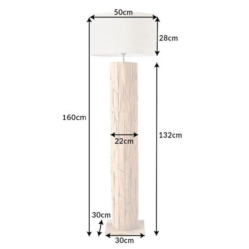 Ahwahnee 160cm Traditional Floor Lamp, Beige