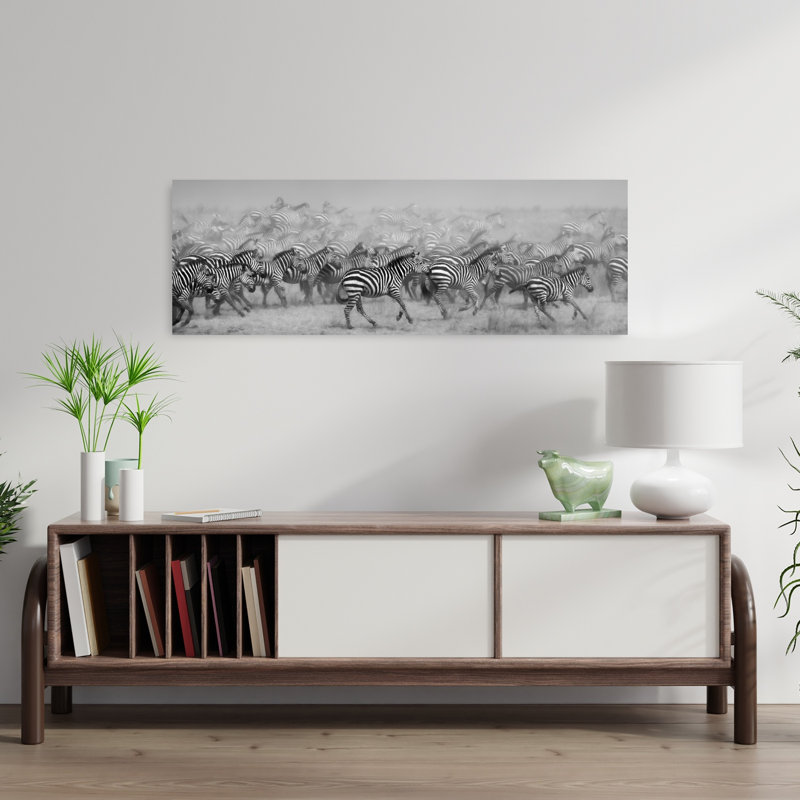 Art zébré sauvage sauvage, 12" H x 36" W
