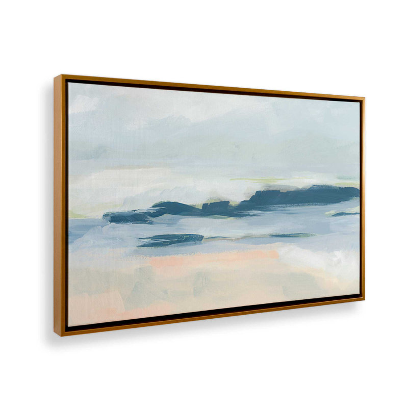 Impression sur toile Soft Coastal Layers II, H 20,75 po x l 30,75 po x P 1,75 po, Cadre flottant or poli, 1