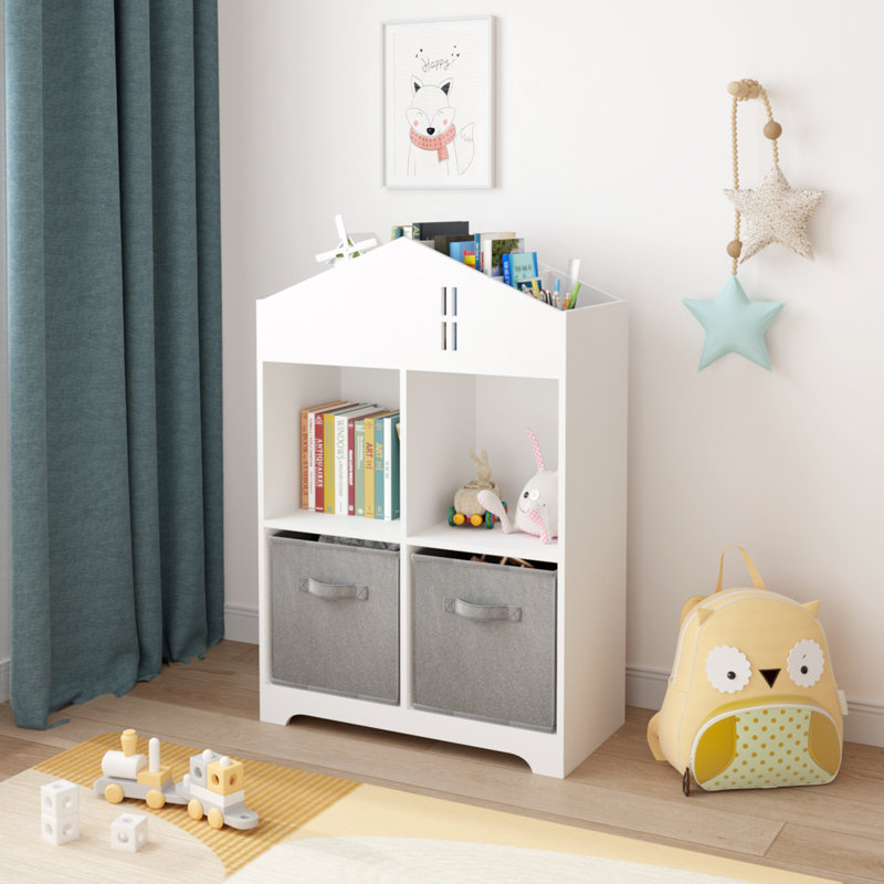 2-Tier Storage Display Organizer, White/Gray