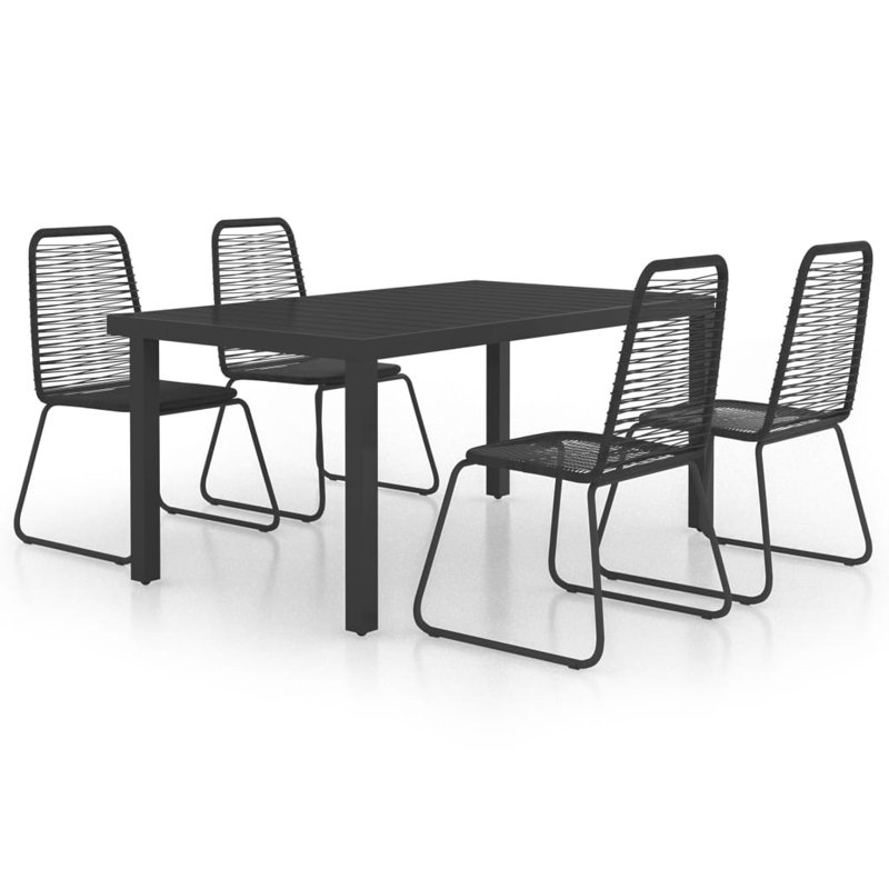 Rectangular 4 - Person Dining Set, Black