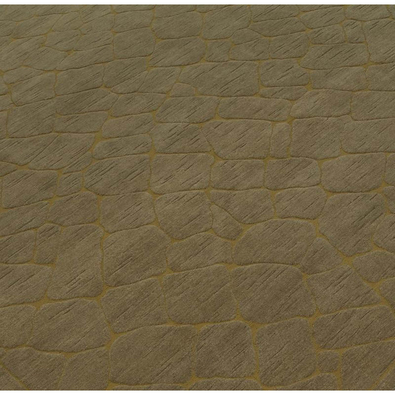 Tapis brun noué à la main de haute qualité, Rectangle de 4 pi 1 po x 6 pi 2 po