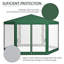 Tente de fête extérieure Outsunny avec parois de protection en filet